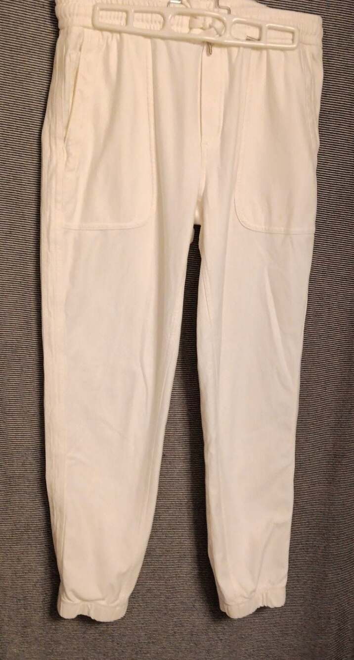 Athleta Women's White Elastic Waist Drawstring Jogger Pants Size Small Petite